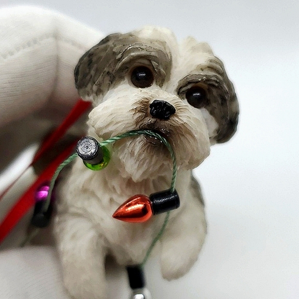 Shih Tzu Silver White PupChristmas Tree Hoilday Ornament